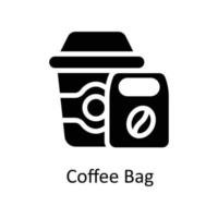 Kaffee Tasche Vektor solide Symbole. einfach Lager Illustration Lager