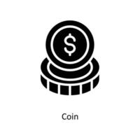Münze Vektor solide Symbole. einfach Lager Illustration Lager