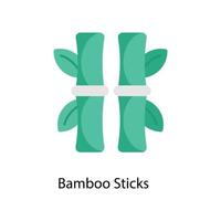 Bambus Stöcke Vektor eben Symbole. einfach Lager Illustration Lager