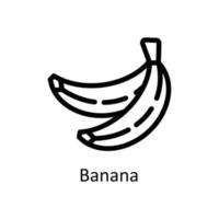 Banane Vektor Gliederung Symbole. einfach Lager Illustration Lager