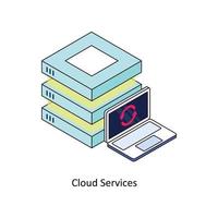 Wolke Dienstleistungen Vektor isometrisch Symbole. einfach Lager Illustration