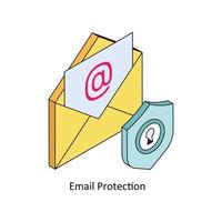 Email Schutz Vektor isometrisch Symbole. einfach Lager Illustration