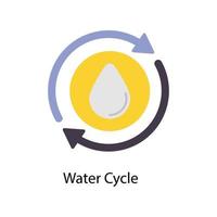 vatten cykel vektor platt ikoner. enkel stock illustration stock