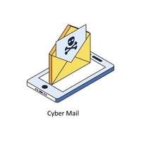 Cyber Mail Vektor isometrisch Symbole. einfach Lager Illustration
