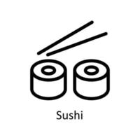 Sushi Vektor Gliederung Symbole. einfach Lager Illustration Lager