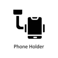 Telefon Halter Vektor solide Symbole. einfach Lager Illustration Lager