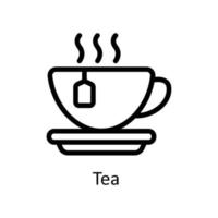 Tee Vektor Gliederung Symbole. einfach Lager Illustration Lager