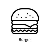 Burger Vektor Gliederung Symbole. einfach Lager Illustration Lager