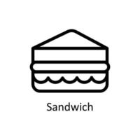 Sandwich Vektor Gliederung Symbole. einfach Lager Illustration Lager