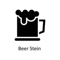 Bier Stein Vektor solide Symbole. einfach Lager Illustration Lager