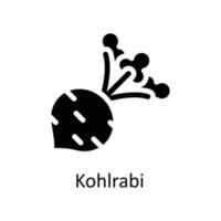 Kohlrabi Vektor solide Symbole. einfach Lager Illustration Lager