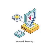Netzwerk Sicherheit Vektor isometrisch Symbole. einfach Lager Illustration