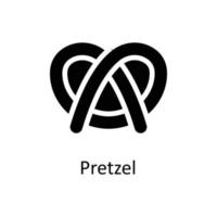 pretzel vektor fast ikoner. enkel stock illustration stock