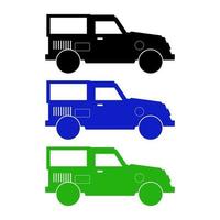 Satz Jeeps auf weißem Hintergrund vektor