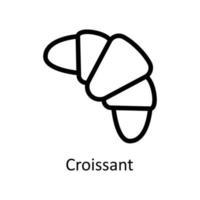 Croissant Vektor Gliederung Symbole. einfach Lager Illustration Lager