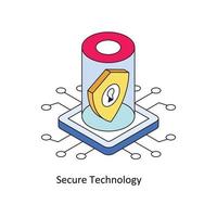 sichern Technologie Vektor isometrisch Symbole. einfach Lager Illustration