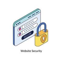 Webseite Sicherheit Vektor isometrisch Symbole. einfach Lager Illustration