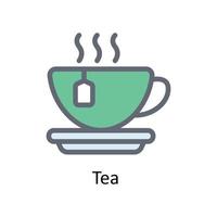 Tee Vektor füllen Gliederung Symbole. einfach Lager Illustration Lager