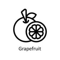 grapefrukt vektor översikt ikoner. enkel stock illustration stock