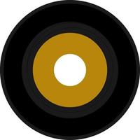 Vinyl Aufzeichnung mit golden Gelb Etikette vektor