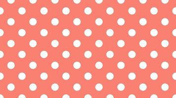 vit Färg polka prickar över lax röd bakgrund vektor