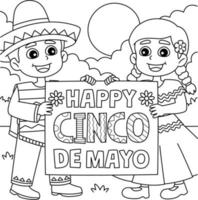 glücklich cinco de Mayo Färbung Seite zum Kinder vektor