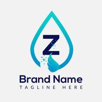 Initiale Brief z waschen Logo, fallen und waschen Kombination. fallen Logo, waschen, sauber, frisch, Wasser Vorlage vektor
