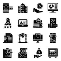 Business und Banking solide Icons Pack vektor