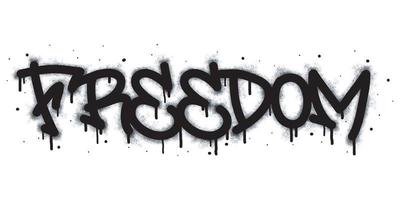 spray måla graffiti frihet symbol i svart på vit. sprutas droppar av frihet symbol logotyp. isolerat på vit bakgrund. vektor illustration