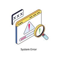 System Error Vektor isometrisch Symbole. einfach Lager Illustration Lager