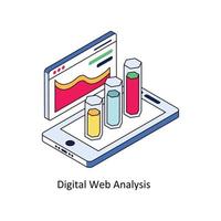 Digital Netz Analyse Vektor isometrisch Symbole. einfach Lager Illustration Lager