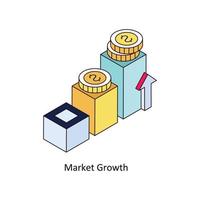 Markt Wachstum Vektor isometrisch Symbole. einfach Lager Illustration Lager
