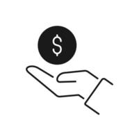 speichern Geld Symbol, Gehalt Geld, investieren Finanzen, Hand halten Dollar vektor