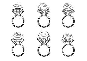 diamant ringar, hand dragen stil, vektor illustration.