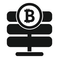 Bitcoin Server Symbol einfach Vektor. Block Kette vektor