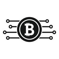 Digital Bitcoin Symbol einfach Vektor. Block Kette vektor