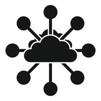 Blockchain Wolke Symbol einfach Vektor. Block Kette vektor