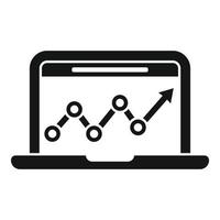 Laptop Daten Diagramm Symbol einfach Vektor. Geschäft Forschung vektor