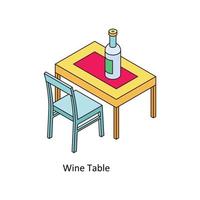 Wein Tabelle Vektor isometrisch Symbole. einfach Lager Illustration Lager