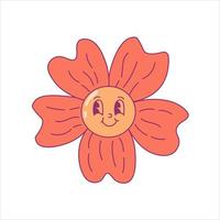 lächelnd groovig Blume Vektor