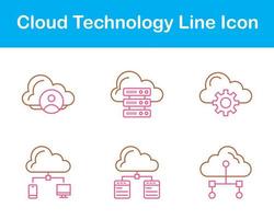 Wolke Technologie Vektor Symbol einstellen