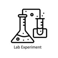 Labor Experiment Vektor Gliederung Symbole. einfach Lager Illustration Lager