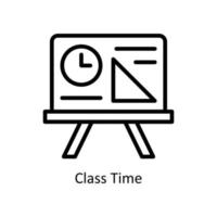 Klasse Zeit Vektor Gliederung Symbole. einfach Lager Illustration Lager