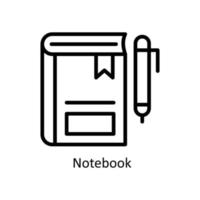 Notizbuch Vektor Gliederung Symbole. einfach Lager Illustration Lager