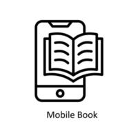 Handy, Mobiltelefon Buch Vektor Gliederung Symbole. einfach Lager Illustration Lager