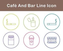 Cafe und Bar Vektor Symbol einstellen