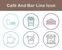 Cafe und Bar Vektor Symbol einstellen