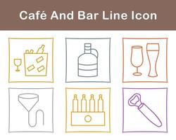 Cafe und Bar Vektor Symbol einstellen