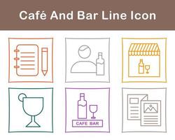 Cafe und Bar Vektor Symbol einstellen