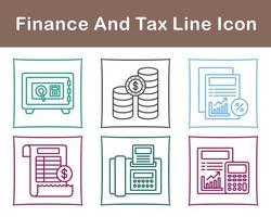 finansiera och beskatta vektor ikon uppsättning